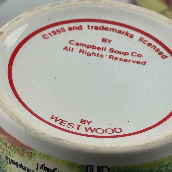 VINTAGE Campbell Soup Campbell Kids By Westwood 1998 Soup Mugs Set of 4 - Picture 4 of 11